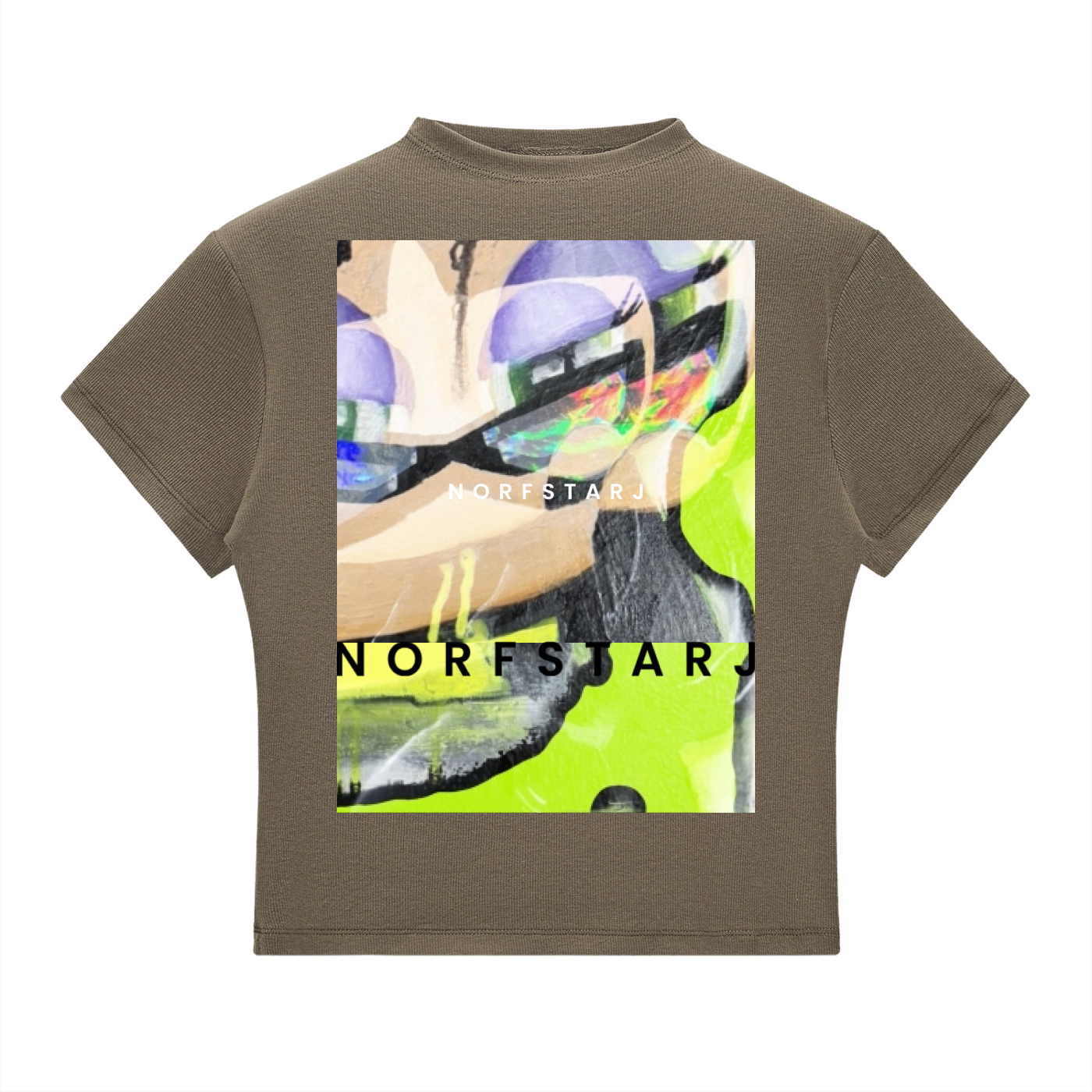 Drippy Slim Fit Mock Neck T-Shirt