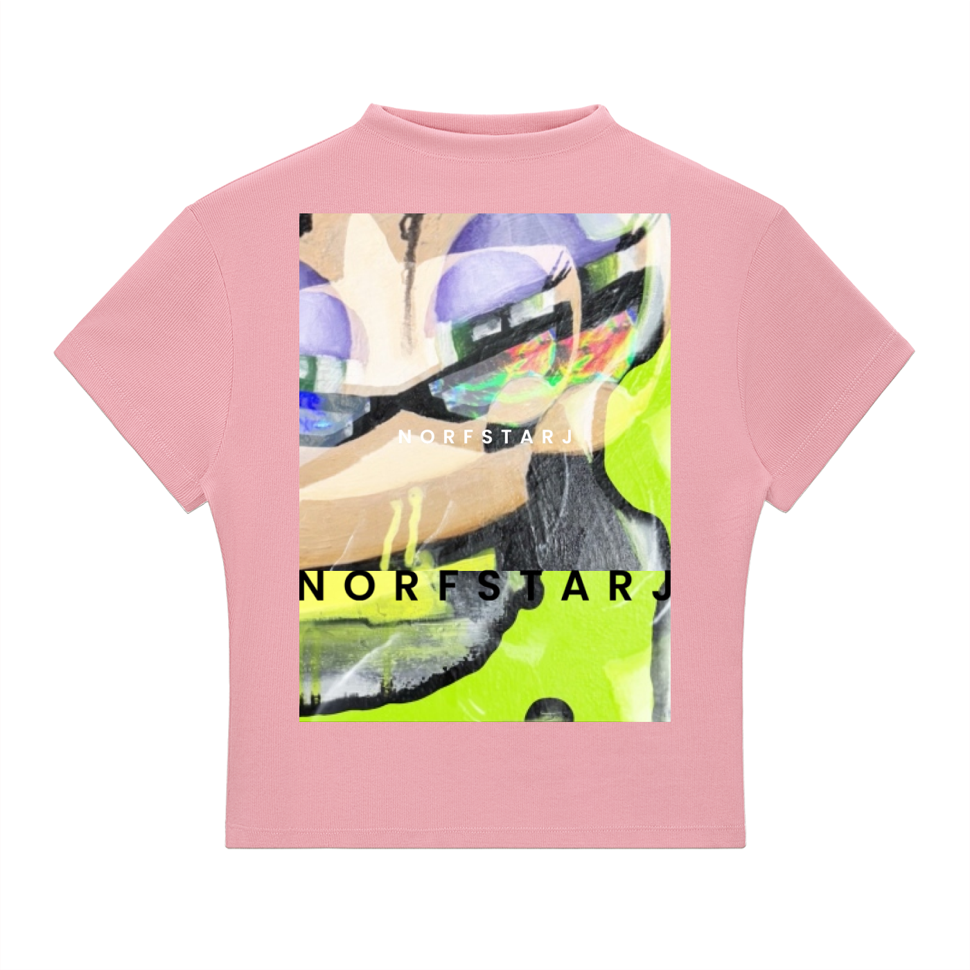 Drippy Slim Fit Mock Neck T-Shirt