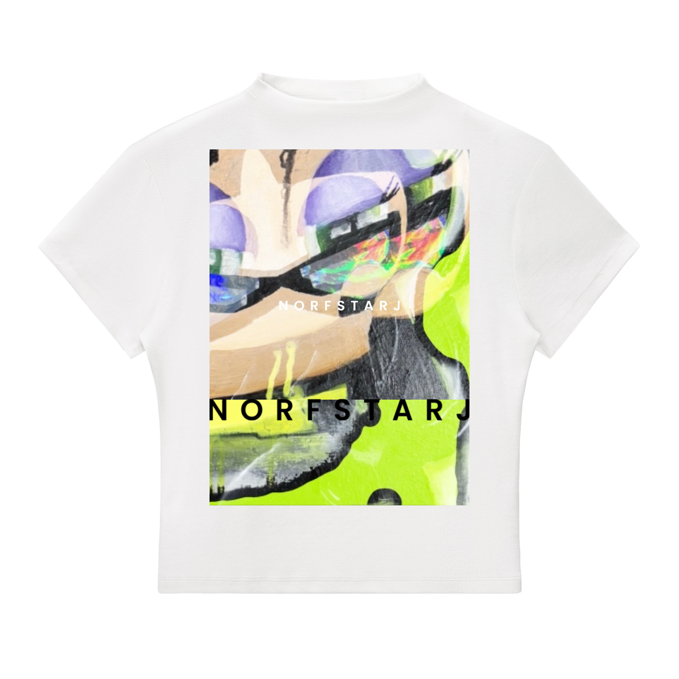 Drippy Slim Fit Mock Neck T-Shirt