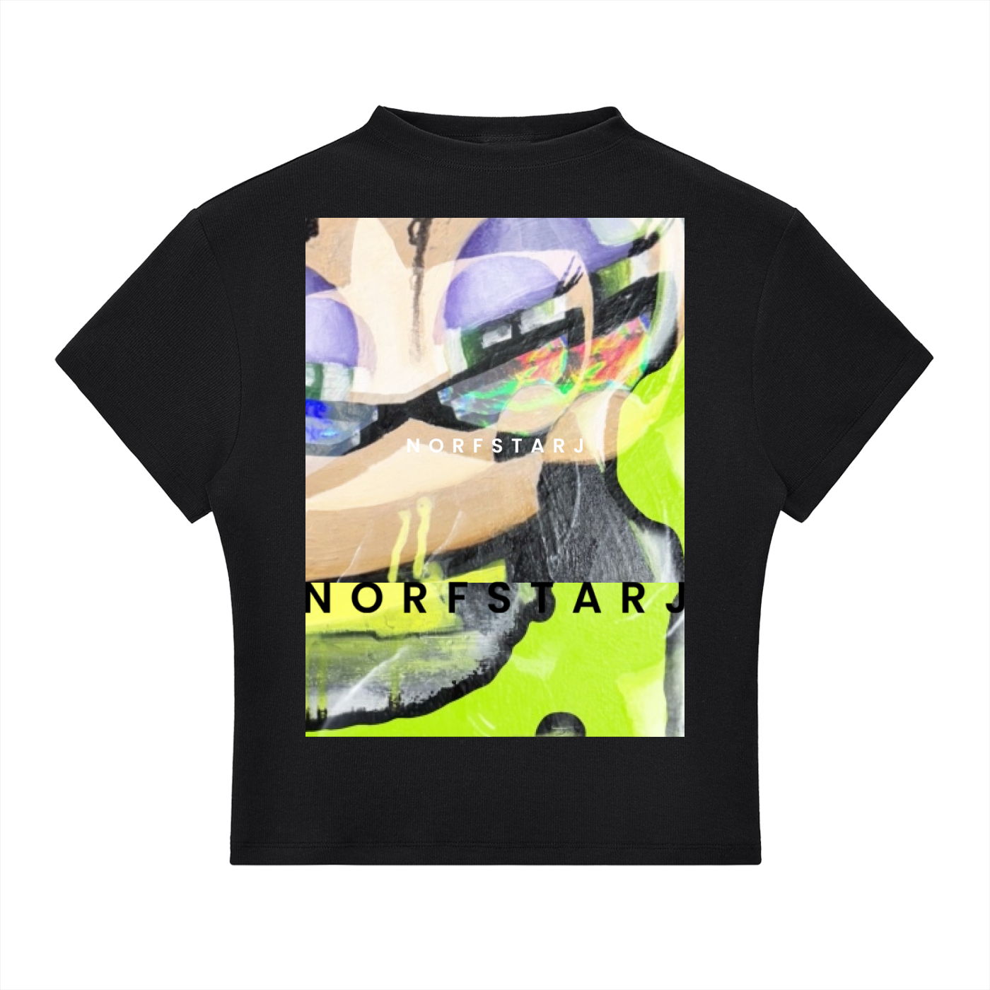 Drippy Slim Fit Mock Neck T-Shirt