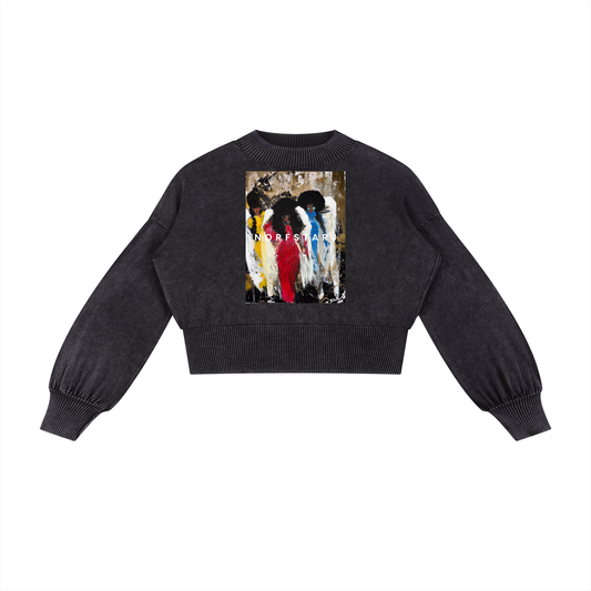 MELODIES FRM HEAV3N Cropped Sweater