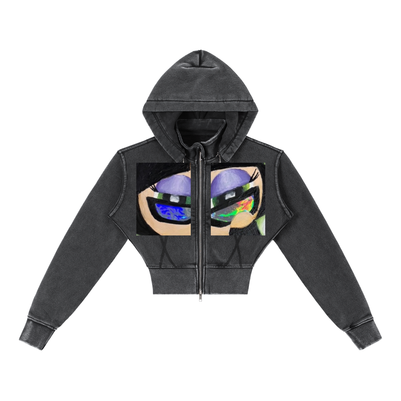 Buttercup See Auras Cropped Fleece Hoodie