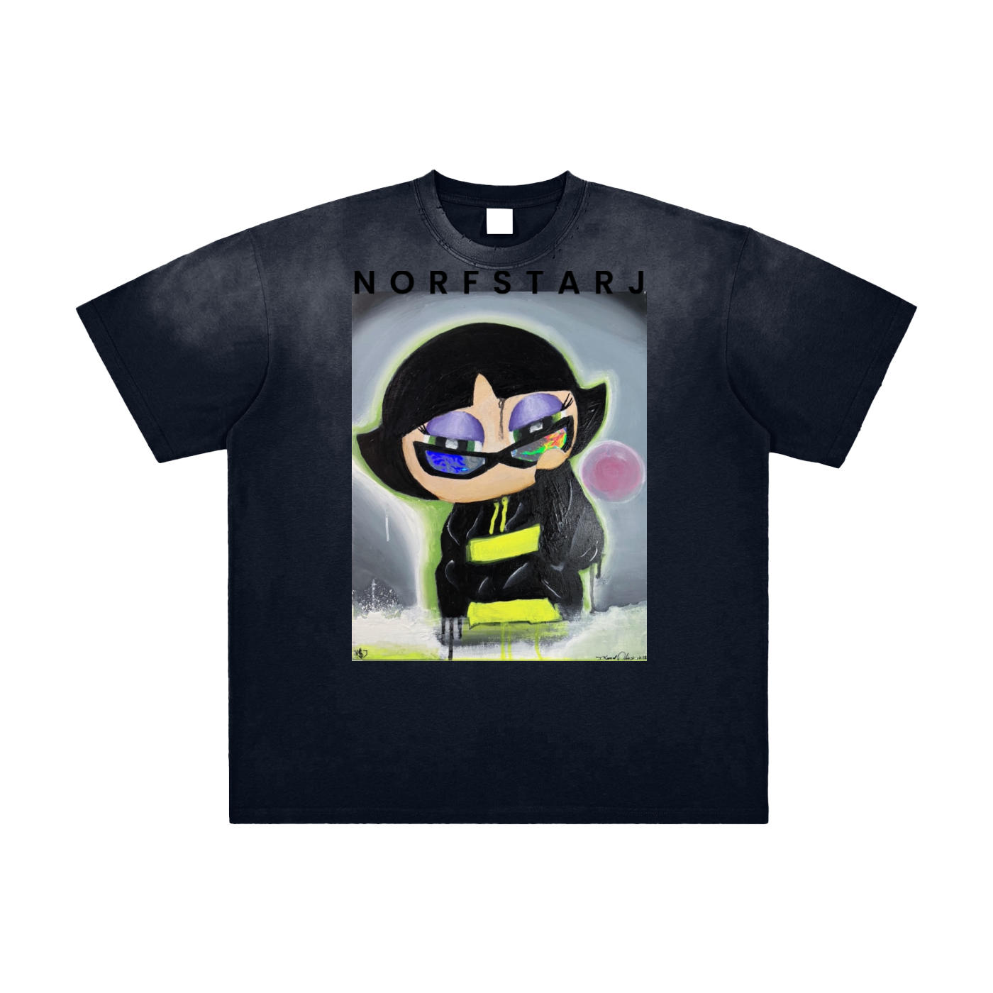 Drippy Washed Frayed T-Shirt