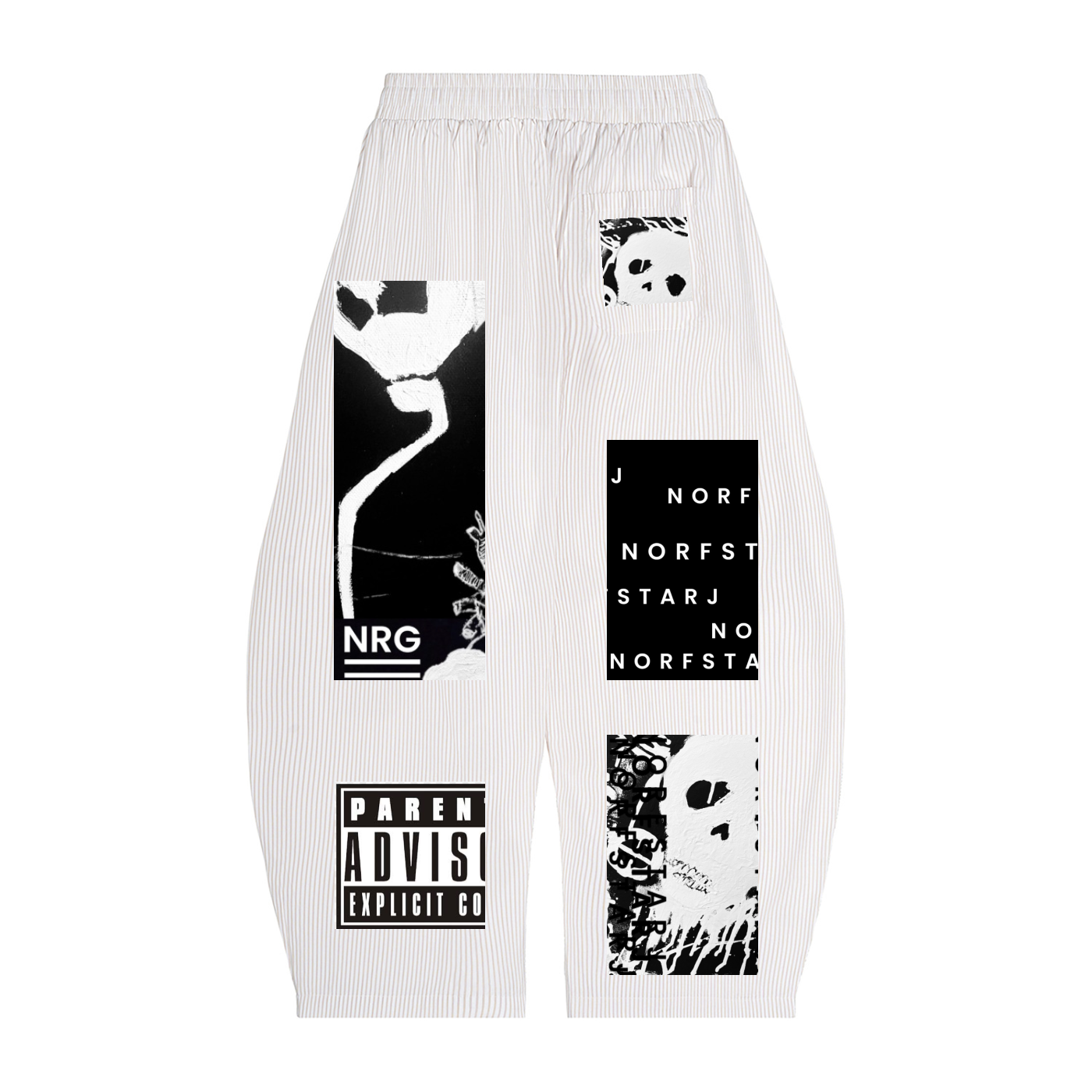Holy Death Drawstring Barrel Pants