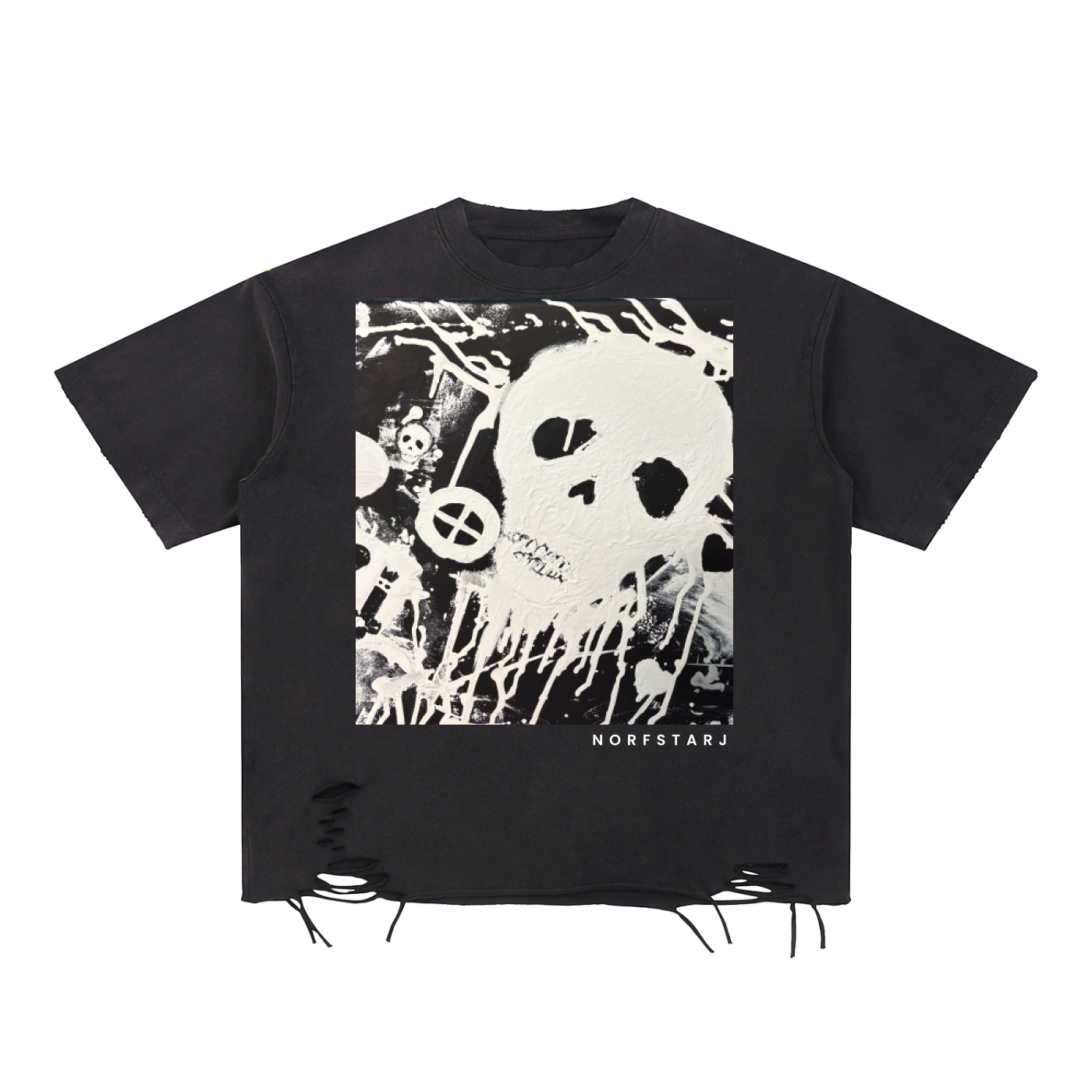 Skull Punk Ripped T-Shirt
