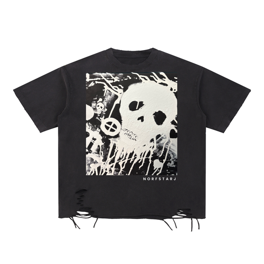 Skull Punk Ripped T-Shirt