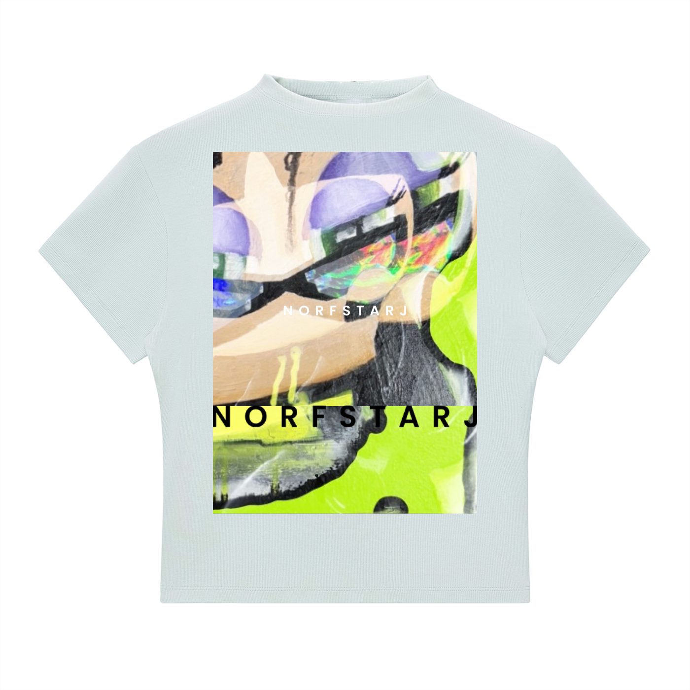 Drippy Slim Fit Mock Neck T-Shirt
